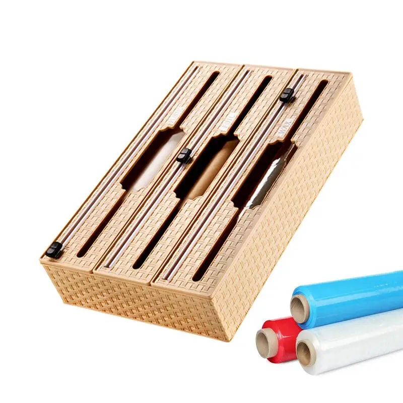 Foil Dispenser Aluminum Foil Cutter Wrap Aluminum Foil And Wax Wooden Dispenser For Kitchen Storage Organization Holder
Foil Dispenser Aluminum Foil Cutter Wrap Aluminum Foil And Wax Wooden Dispenser For Kitchen Storage Organization Holder