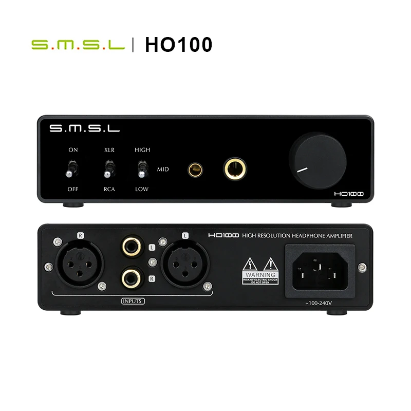 

SMSL HO100 HiRes Headphone Amplifier 6.35mm unbalanced 4.4mm balanced output 3Wx2 1.5Wx2 200mWx2 100mW headset AMP RCA XLR input