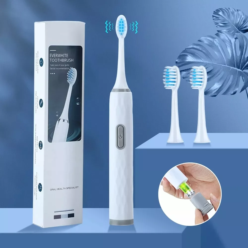 Electric Toothbrush Battery Black White Sonic Teeth Brush Oral Hygiene IPX7 Waterproof with Replacement Brush Head Gift
Electric Toothbrush Battery Black White Sonic Teeth Brush Oral Hygiene IPX7 Waterproof with Replacement Brush Head Gift