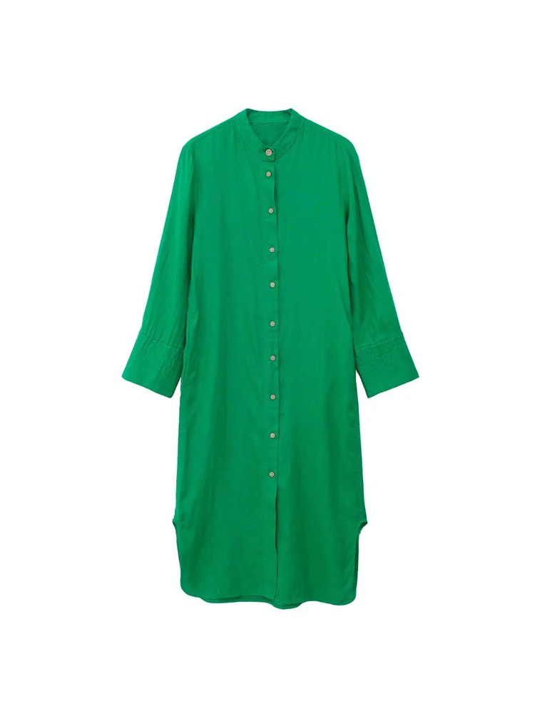 2022 Summer Women Vintage Shirts Dress Solid O-Neck Buttons Linen Loose Female Elegant Fashion Street Dresses Vestidos
2022 Summer Women Vintage Shirts Dress Solid O-Neck Buttons Linen Loose Female Elegant Fashion Street Dresses Vestidos