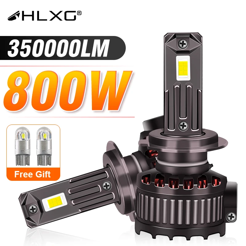 

HLXG 800W 350000LM H4 H7 LED Car Headlight Bulb CANBUS 5570 CSP H1 H8 H9 H11 9005 HB3 9006 HB4 9012 HIR2 Light for Vehicle Auto