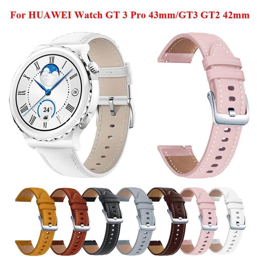 Leather Strap Band For Huawei Watch GT3 GT 3 Pro 43mm GT2 42mm Smart Watch Honor Magic Watch Wristband Replacement Wrist Strap
Leather Strap Band For Huawei Watch GT3 GT 3 Pro 43mm GT2 42mm Smart Watch Honor Magic Watch Wristband Replacement Wrist Strap