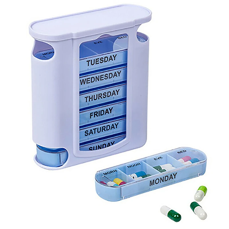 

Portable 7 Days Medicine Medical Pill Box 28 Grids Weekly Pill Case Storage Box Travel Medicine Box Holder Tablet Organizer New