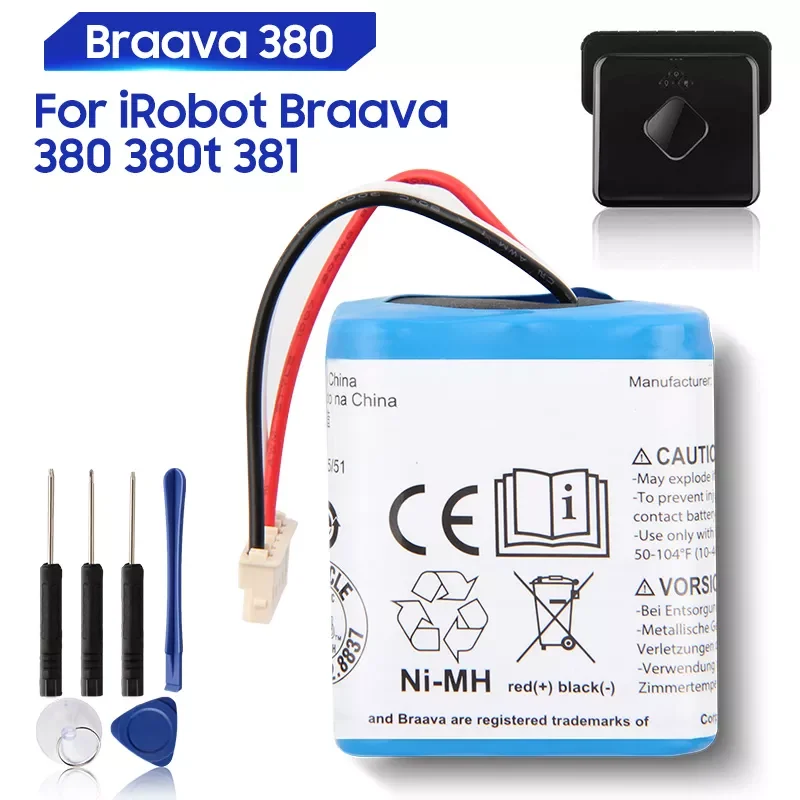 Replacement Battery For iRobot Braava 381 390t 380 380t MINT 5200 5200C Genuine Battery 2000mAh
Replacement Battery For iRobot Braava 381 390t 380 380t MINT 5200 5200C Genuine Battery 2000mAh