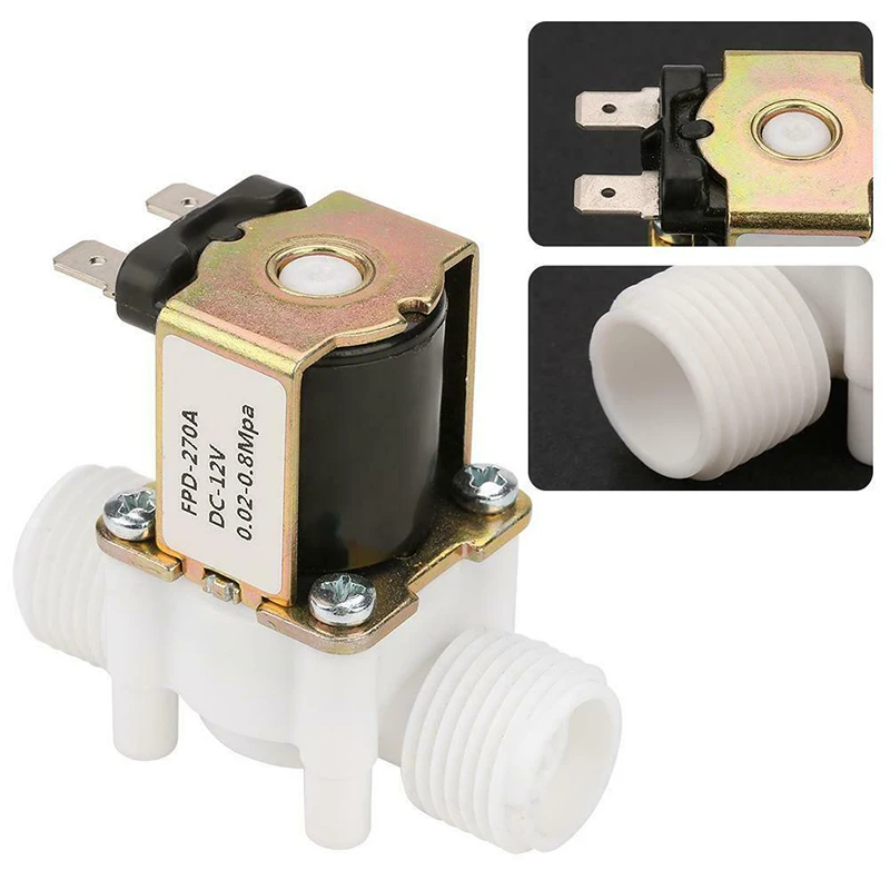 AC 220V DC 12V 1/2" Plastic Electric Normally Closed Solenoid Valve Magnetic Water Air Pressure Controller Switch 1PC
AC 220V DC 12V 1/2" Plastic Electric Normally Closed Solenoid Valve Magnetic Water Air Pressure Controller Switch 1PC