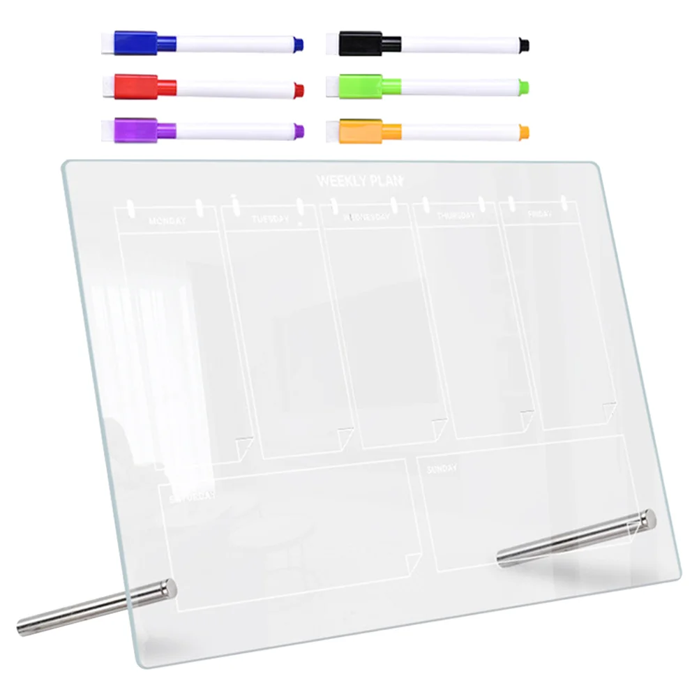 

Weekly Plan Writing Board Acrylic Note Tabletop Memo Erasable Transparent Home Message Office