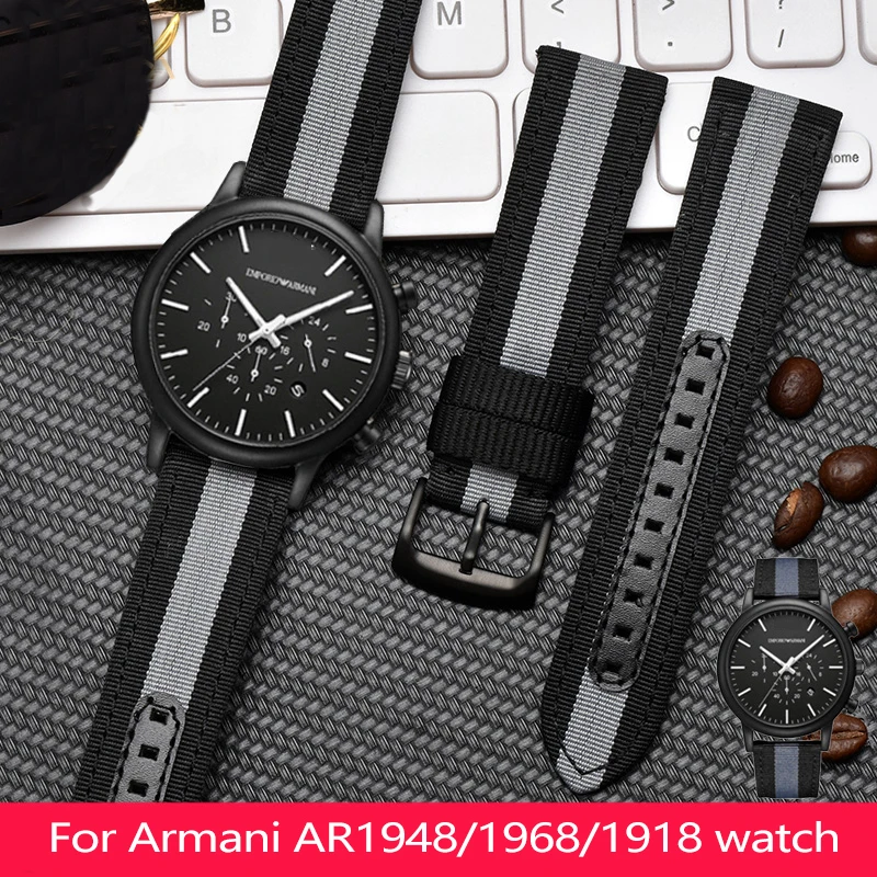 

Ремешок нейлоновый для мужских наручных часов, подходит для A-rмани ar48, 1968, 1918, L-uilan Series, аксессуары из высококачественного холста для часов, 20 мм, 22 мм