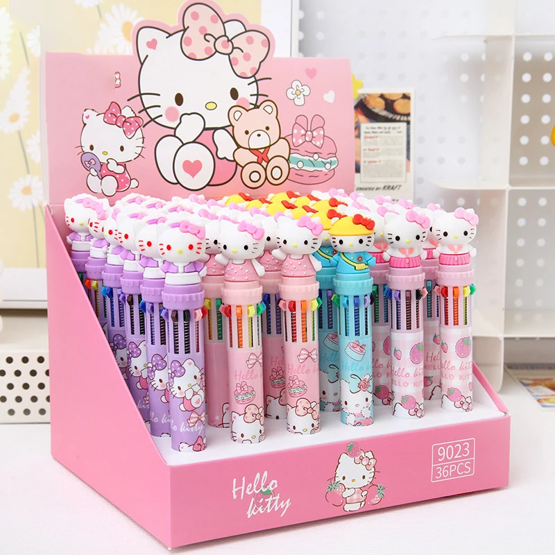 Ручка шариковая Sanrio 10 цветов, милый мультяшный пресс для письма с Hello Kitty, школьные принадлежности, Подарочные канцелярские принадлежности для студентов, 18/36 шт.
Ручка шариковая Sanrio 10 цветов, милый мультяшный пресс для письма с Hello Kitty, школьные принадлежности, Подарочные канцелярские принадлежности для студентов, 18/36 шт.