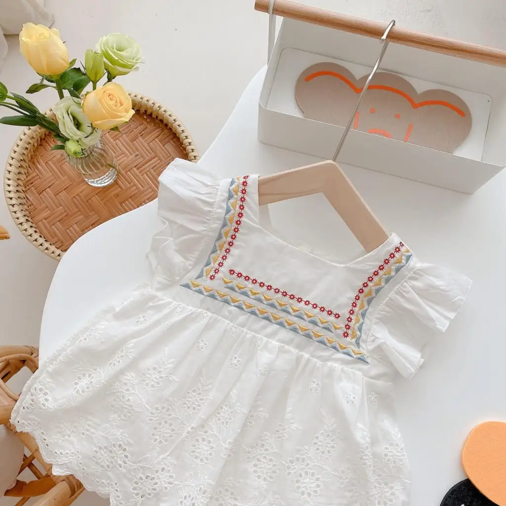 2022 New Baby Girls Summer Bodysuits Princess Dress Embrodiery Fly-Sleeve Infant New Born Birthday Party Dress Korean Clothes
2022 New Baby Girls Summer Bodysuits Princess Dress Embrodiery Fly-Sleeve Infant New Born Birthday Party Dress Korean Clothes