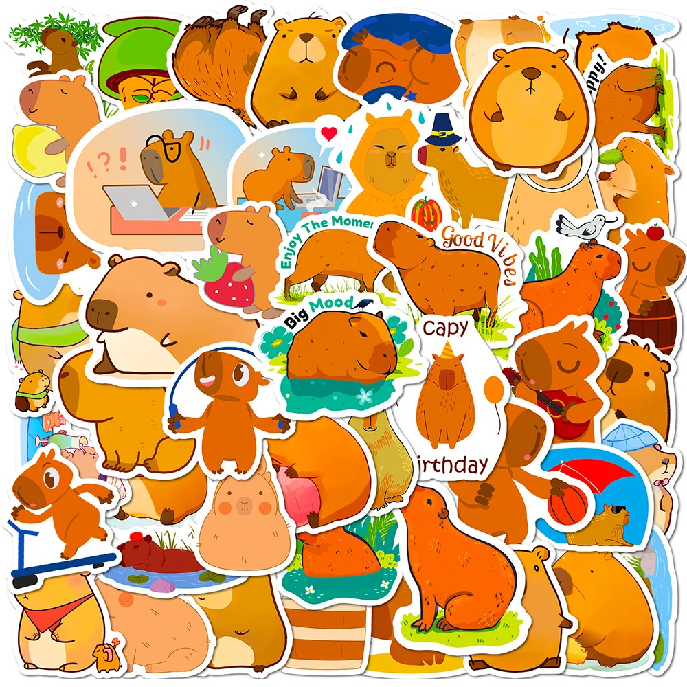 10/30/50pcs Cute Plump Capybara Cartoon Stickers Animals Decals DIY Scrapbook Laptop Phone Diary Car Waterproof Sticker Kids Toy
10/30/50pcs Cute Plump Capybara Cartoon Stickers Animals Decals DIY Scrapbook Laptop Phone Diary Car Waterproof Sticker Kids Toy