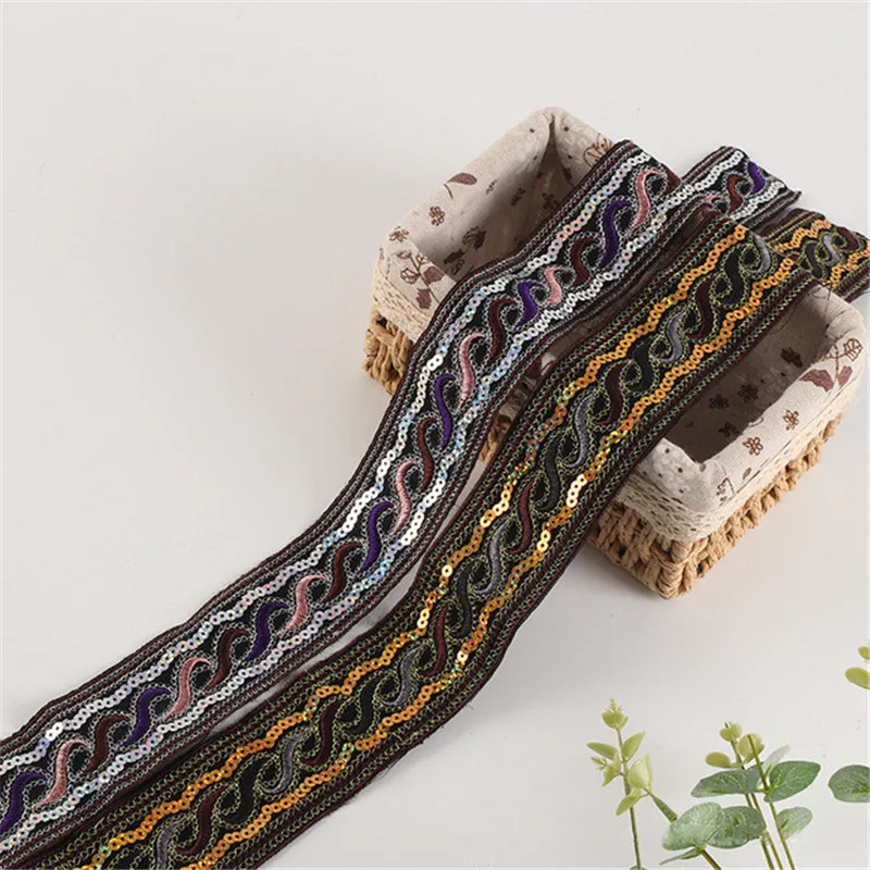 

5.5 CM Width Minority Style Feature Embroidery Sequin Garment Lace Diy Collar Accessories Barcode