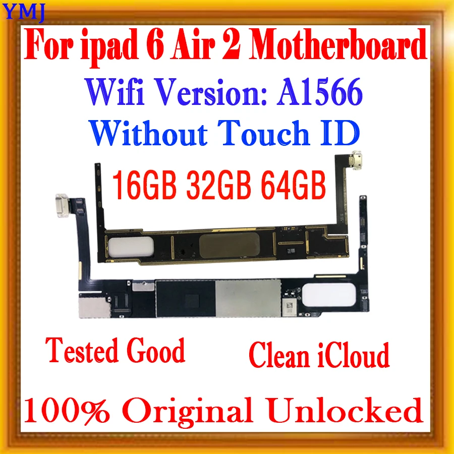 Материнская плата A1566 для iPad 6 Air 2 с Wi-Fi, 100% оригинальная разблокированная с/без Touch ID, логическая плата 16 ГБ, 32 ГБ, 64 ГБ, материнская плата
Материнская плата A1566 для iPad 6 Air 2 с Wi-Fi, 100% оригинальная разблокированная с/без Touch ID, логическая плата 16 ГБ, 32 ГБ, 64 ГБ, материнская плата