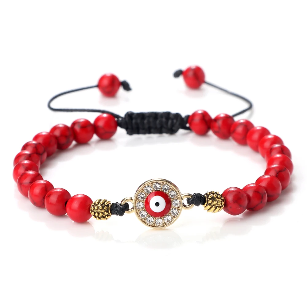 Lucky Natural Stone Beads Chakra Bracelets Handmade Vintage Red Evil Eye Pendant Chain Bracelets For Women Men Stretch Jewelry
Lucky Natural Stone Beads Chakra Bracelets Handmade Vintage Red Evil Eye Pendant Chain Bracelets For Women Men Stretch Jewelry