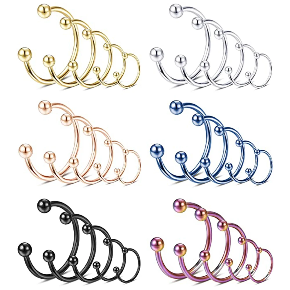 30PCS 16G Nose Septum Horseshoe Rings Stainless Steel Circular Barbells Cartilage Tragus Helix Eyebrow Lip Labret Nipple Ear
30PCS 16G Nose Septum Horseshoe Rings Stainless Steel Circular Barbells Cartilage Tragus Helix Eyebrow Lip Labret Nipple Ear