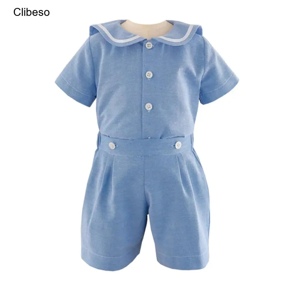 Лето 2023, комплект детской одежды Clibeso для маленьких мальчиков, голубая однобортная рубашка + короткие брюки, детская элегантная уличная одежда
Лето 2023, комплект детской одежды Clibeso для маленьких мальчиков, голубая однобортная рубашка + короткие брюки, детская элегантная уличная одежда