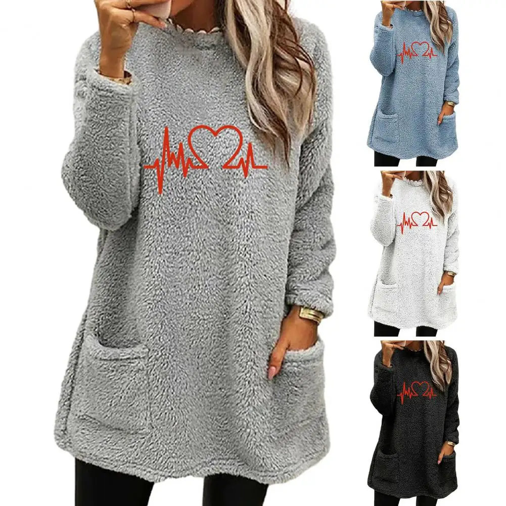 Женский свитшот с круглым вырезом и карманами
Женский свитшот с круглым вырезом и карманами