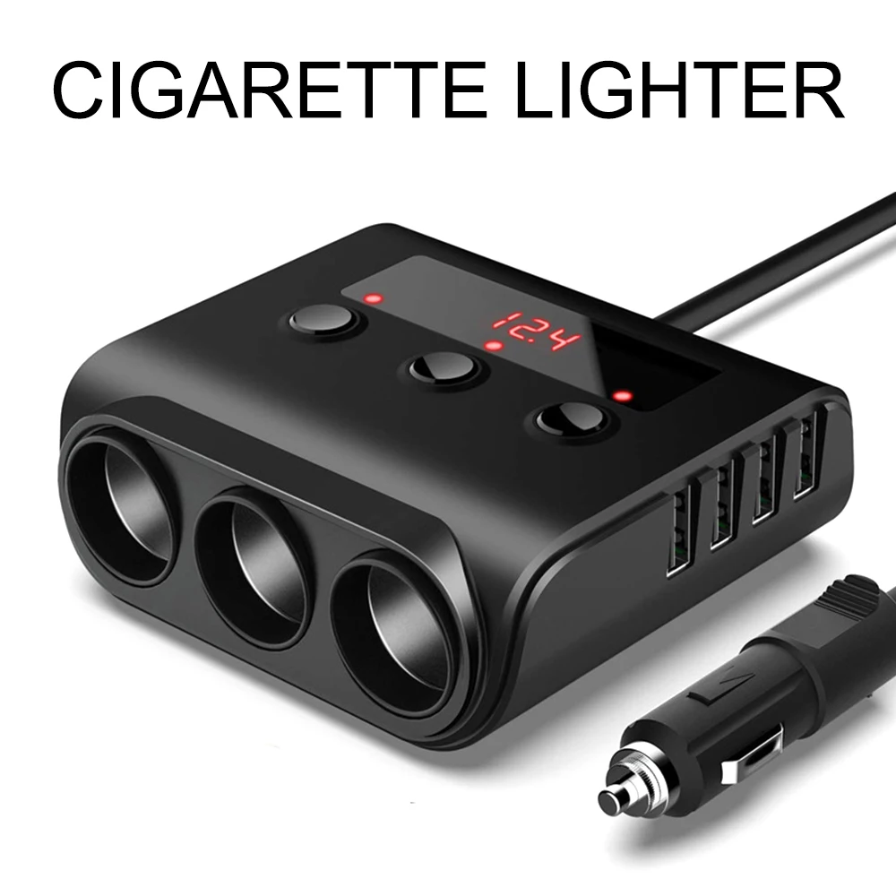 4 Ports USB Car Charger Quick Charge 3-Socket Cigarette Lighter Socket Splitter 100W 3.1A Power Adapter Independent Switch
4 Ports USB Car Charger Quick Charge 3-Socket Cigarette Lighter Socket Splitter 100W 3.1A Power Adapter Independent Switch