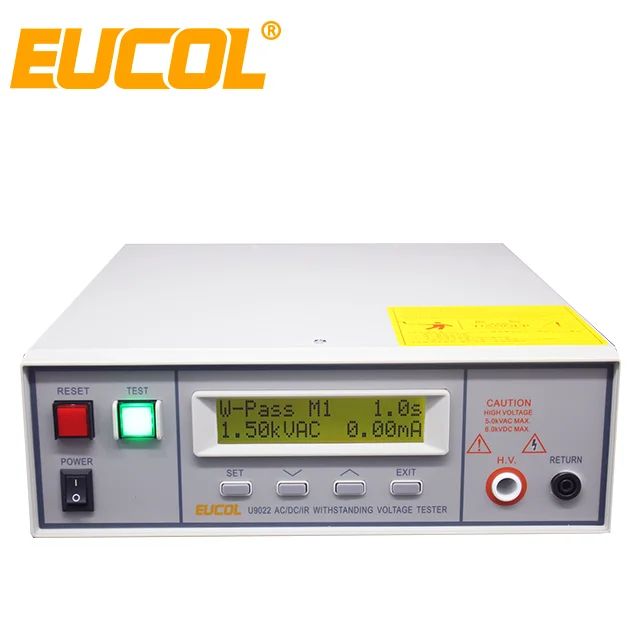 EUCOL U9012 series AC/DC Withstanding Voltage & Insulation Resistance Tester 5kV/12mA
EUCOL U9012 series AC/DC Withstanding Voltage & Insulation Resistance Tester 5kV/12mA