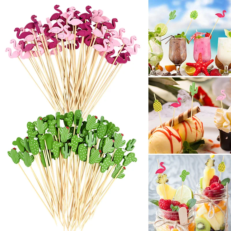 100pcs Flamingo Cocktail Skewers Bamboo Toothpick Cupcake Fruit Fork Dessert Food Picks Hawaiian Wedding Birthday Party Supplies
100pcs Flamingo Cocktail Skewers Bamboo Toothpick Cupcake Fruit Fork Dessert Food Picks Hawaiian Wedding Birthday Party Supplies