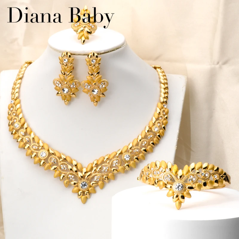 Diana Baby Jewelry Set Fashion Women Saudi 18K Gold Plated New Hot-Selling Cheap Bridal African Jewelry Set Engagement Gift
Diana Baby Jewelry Set Fashion Women Saudi 18K Gold Plated New Hot-Selling Cheap Bridal African Jewelry Set Engagement Gift