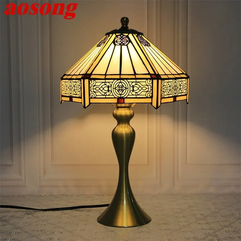 AOSONG Tiffany Glass Table Desk Lamp LED Creative European Retro Beside Light Fashion Decor For Home Study Bedroom Hotel
AOSONG Tiffany Glass Table Desk Lamp LED Creative European Retro Beside Light Fashion Decor For Home Study Bedroom Hotel