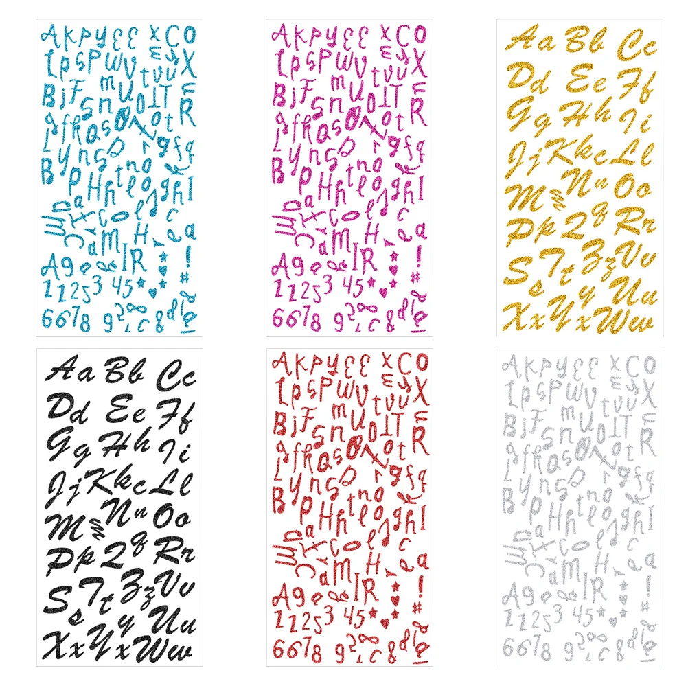 6 Sheets Glitter Letter Stickers Delicate Number Stickers Scrapbook Sticker (Random Style)
6 Sheets Glitter Letter Stickers Delicate Number Stickers Scrapbook Sticker (Random Style)