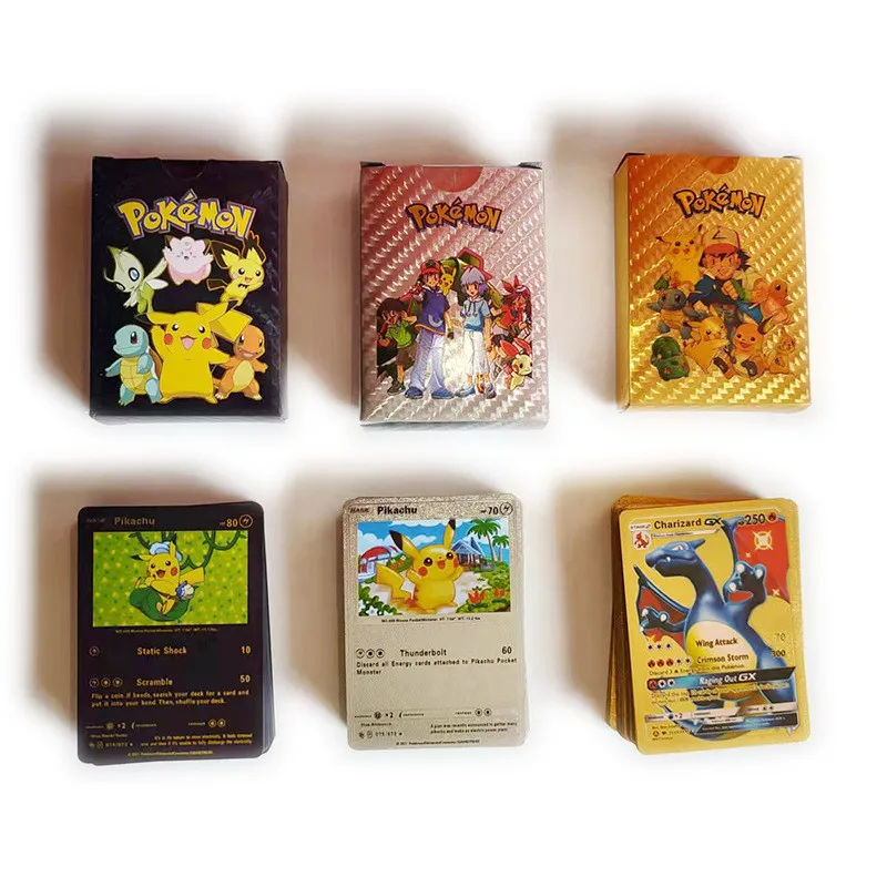 27/54/110 pcs/set Pokemon Cards Metal Gold Vmax GX Energy Card Charizard Pikachu Rare Collection Battle Trainer Card Toys Gift
27/54/110 pcs/set Pokemon Cards Metal Gold Vmax GX Energy Card Charizard Pikachu Rare Collection Battle Trainer Card Toys Gift