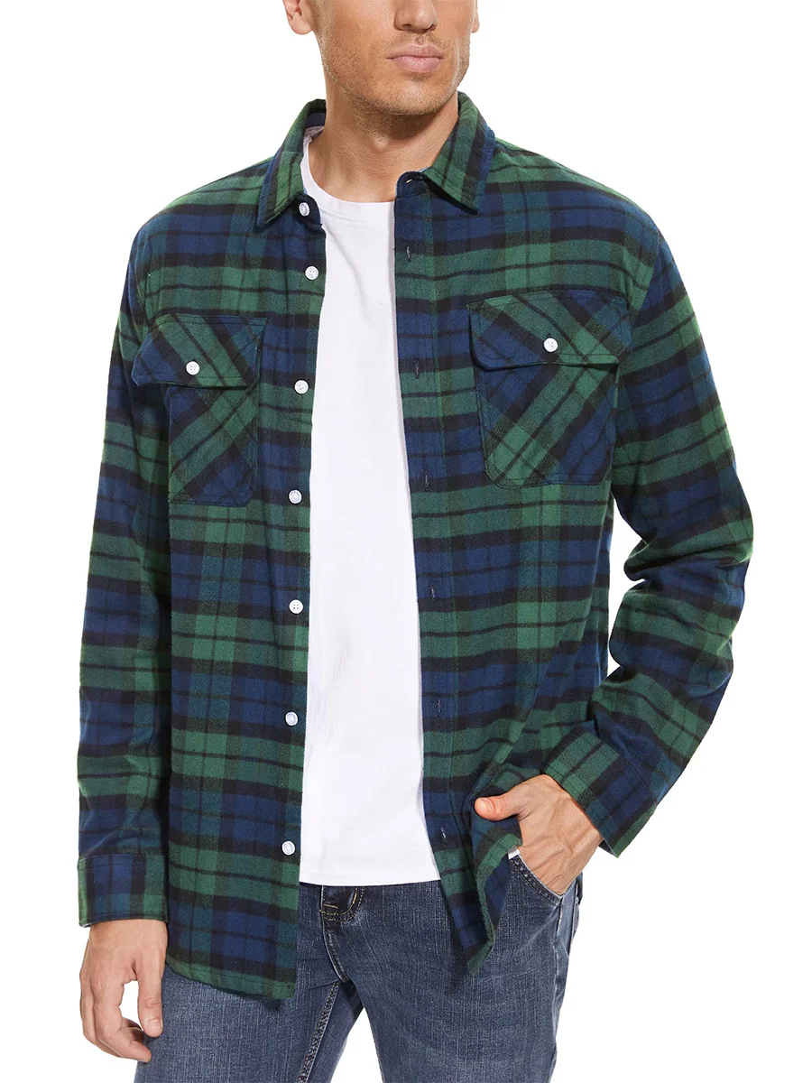 Men's Plaid Flannel Shirts Long Sleeves Lightweight Cotton Shirt Button Down Shirts With Button Pockets Streetwear
Men's Plaid Flannel Shirts Long Sleeves Lightweight Cotton Shirt Button Down Shirts With Button Pockets Streetwear