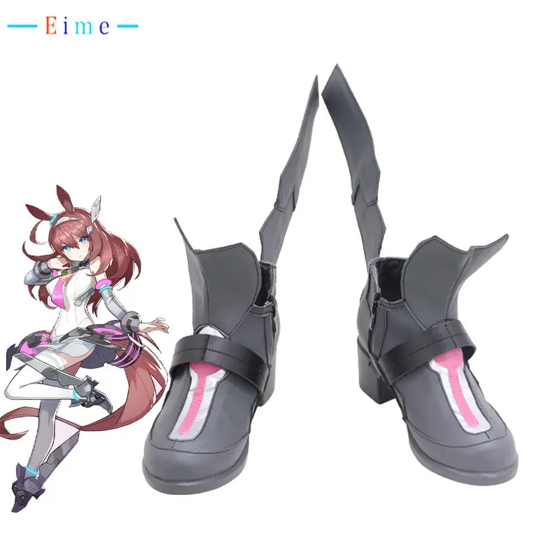 

Game Umamusume: Pretty Derby Mihono Bourbon Cosplay Shoes Halloween Carnival Boots Cosplay Prop PU Leather Shoes Custom Made