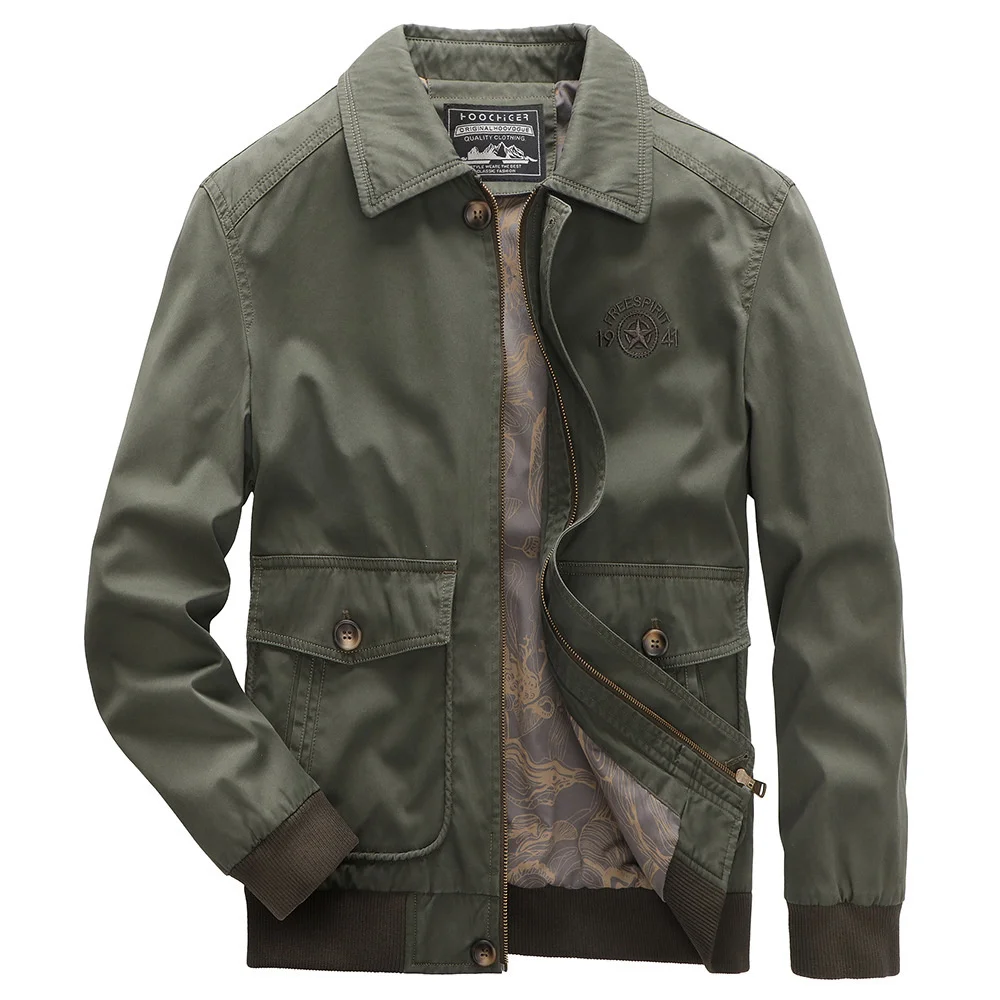 Spring Autumn Military Jacket Men Casual Loose Turn Down Collar Coat Men Rib Sleeves Tooling Jacket Outerwear Large Size S-5XL
Spring Autumn Military Jacket Men Casual Loose Turn Down Collar Coat Men Rib Sleeves Tooling Jacket Outerwear Large Size S-5XL