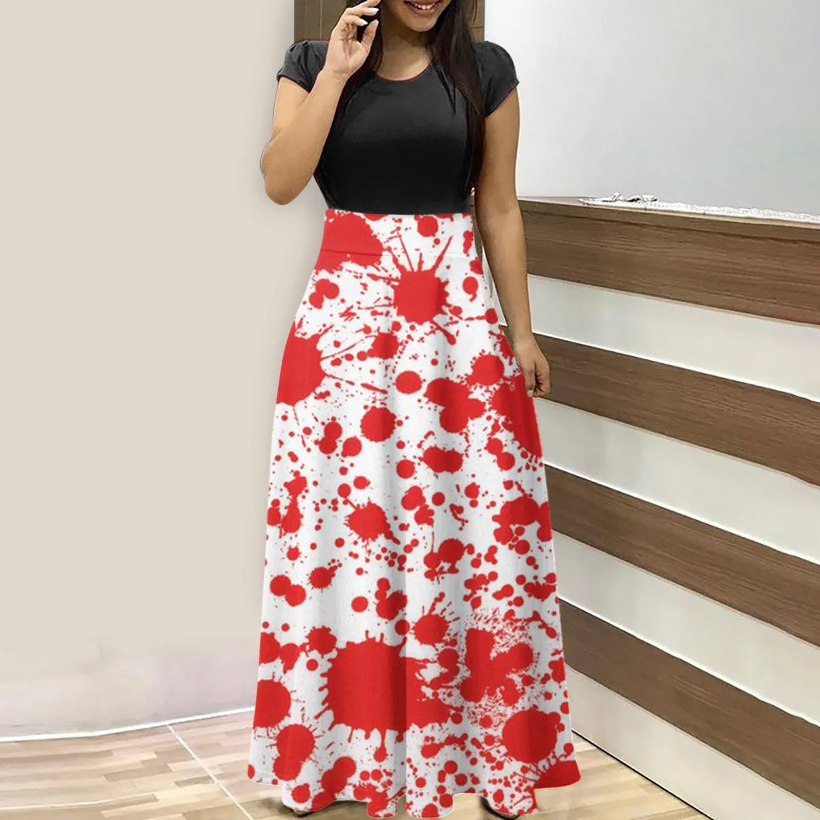 Women Print Patchwork Long Dress Summer Casual Short Sleeve O-Neck High Waist Robe Boho Beach Maxi Sundress Vintage Halloween
Women Print Patchwork Long Dress Summer Casual Short Sleeve O-Neck High Waist Robe Boho Beach Maxi Sundress Vintage Halloween