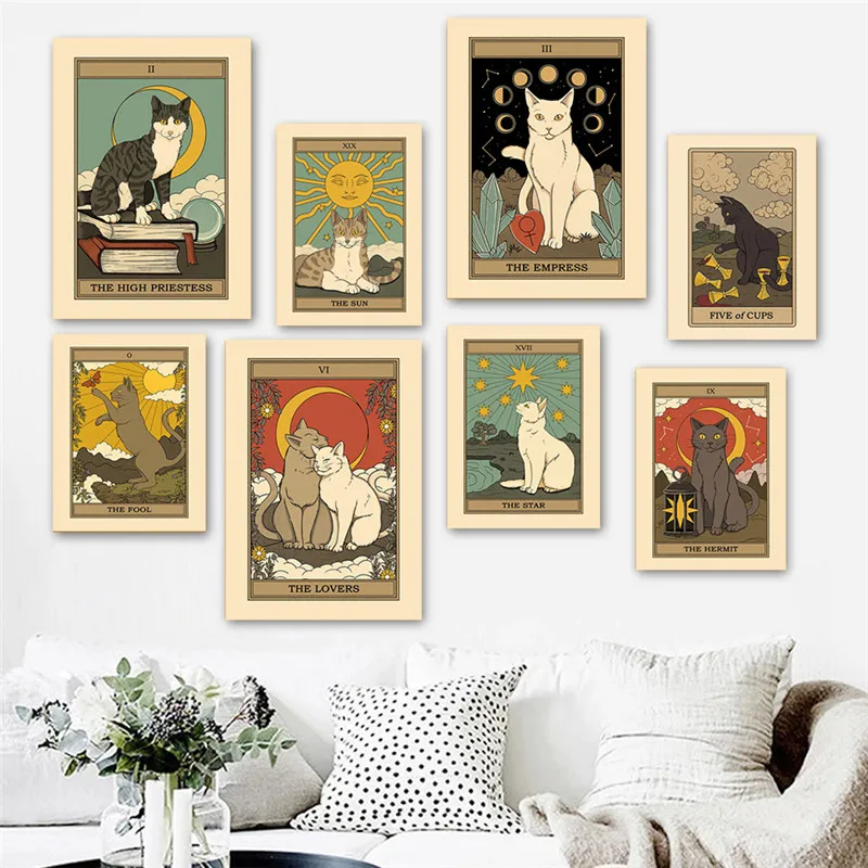 Abstract The Lovers Tarot Wall Art Pictures Canvas Painting Sun Star Empress Cat Poster Print Living Room Decoration Home Decor
Abstract The Lovers Tarot Wall Art Pictures Canvas Painting Sun Star Empress Cat Poster Print Living Room Decoration Home Decor