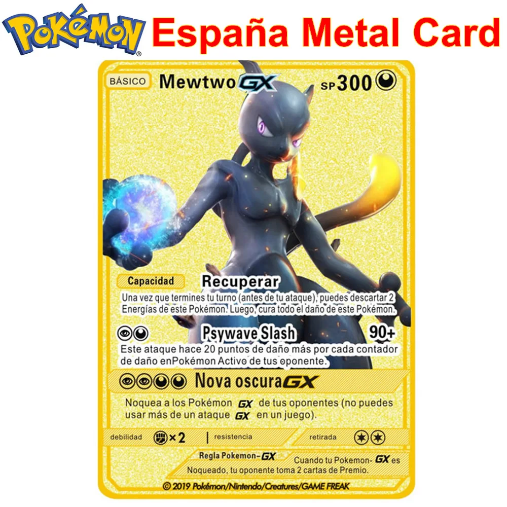 España Spanish Pokemon Metal Cards GX SP Pokémon Letters V VMAX Charizard Pikachu Collection Gold Iron Card Game Kids Gift Toy
España Spanish Pokemon Metal Cards GX SP Pokémon Letters V VMAX Charizard Pikachu Collection Gold Iron Card Game Kids Gift Toy