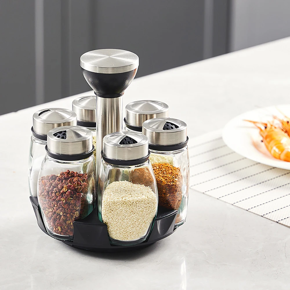 Multi-functional Rotary Seasoning Jar Storage Box Portable Kitchen Seasoning Glass Bottle Rack Baking Grill Accessories 2023 New
Multi-functional Rotary Seasoning Jar Storage Box Portable Kitchen Seasoning Glass Bottle Rack Baking Grill Accessories 2023 New