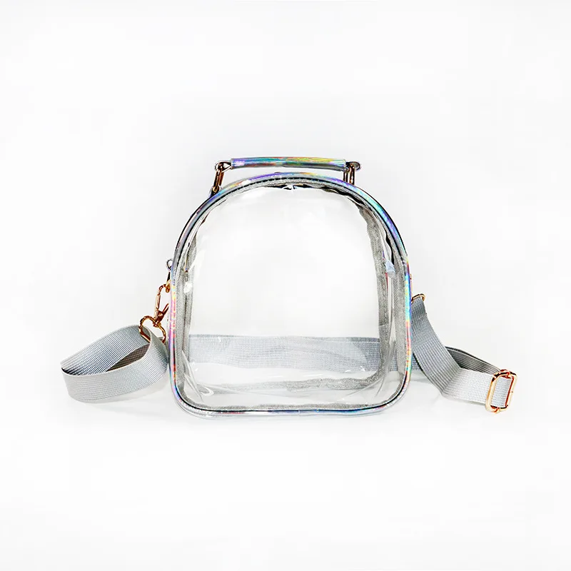 Женская прозрачная сумка с регулируемым ремешком 
Женская прозрачная сумка с регулируемым ремешком