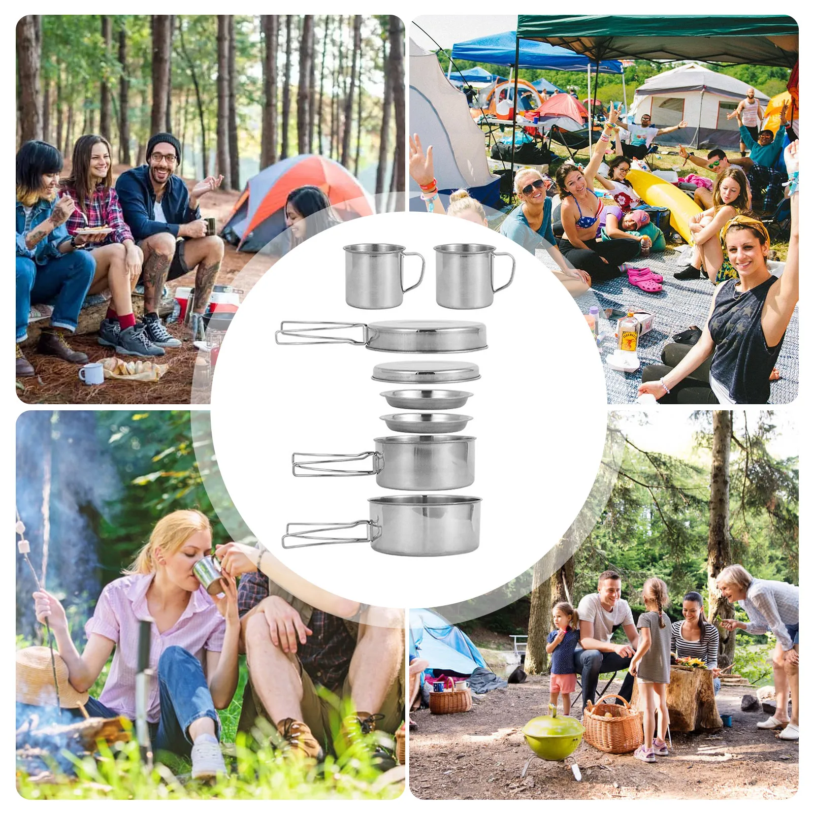 8Pcs/Set Ultra-light Stainless Steel Outdoor Picnic Pot Pan Kit Outdoor Camping Hiking Mini Cookware Bowl Cup Cover Cooking Set
8Pcs/Set Ultra-light Stainless Steel Outdoor Picnic Pot Pan Kit Outdoor Camping Hiking Mini Cookware Bowl Cup Cover Cooking Set