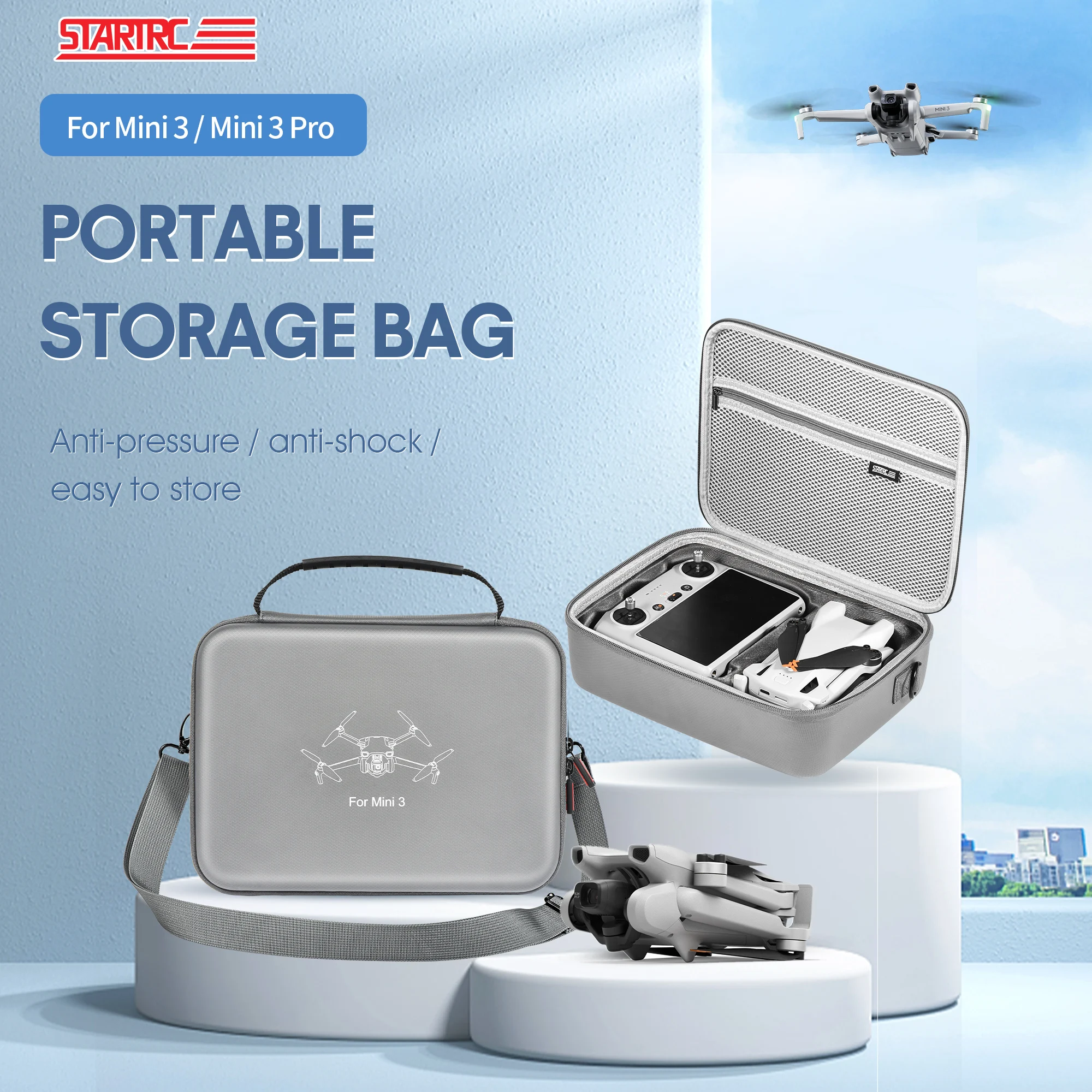 Mini 3 Pro RC Case, Portable PU Lycra Storage Shoulder Bag for DJI Mini 3/mini 3 Pro drone RC Accessories
Mini 3 Pro RC Case, Portable PU Lycra Storage Shoulder Bag for DJI Mini 3/mini 3 Pro drone RC Accessories