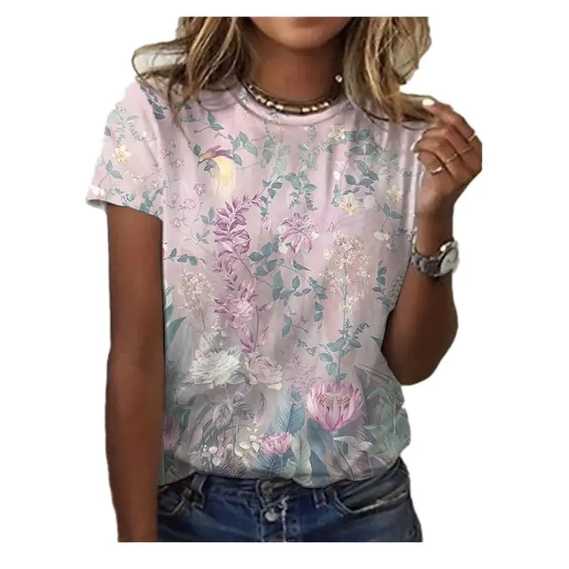 Women's T-shirts, short sleeve street wear for outdoor, round neck fabric T-shirts, new summer products for women.
Women's T-shirts, short sleeve street wear for outdoor, round neck fabric T-shirts, new summer products for women.