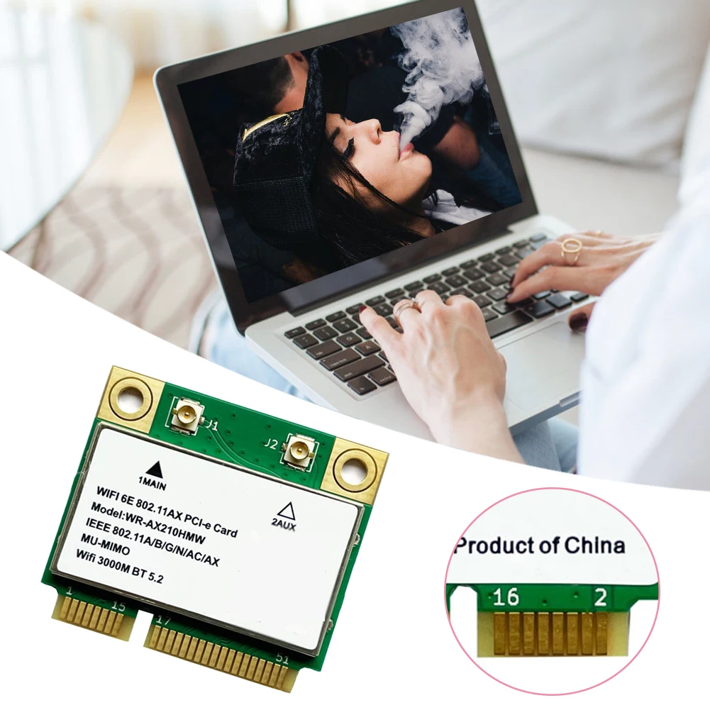 Двухдиапазонная сетевая карта, совместимая с Bluetooth, 5,2 2,4G/5GH Беспроводная мини-карта PCI-Express WIFI 6E, беспроводная сетевая карта для ноутбука
Двухдиапазонная сетевая карта, совместимая с Bluetooth, 5,2 2,4G/5GH Беспроводная мини-карта PCI-Express WIFI 6E, беспроводная сетевая карта для ноутбука