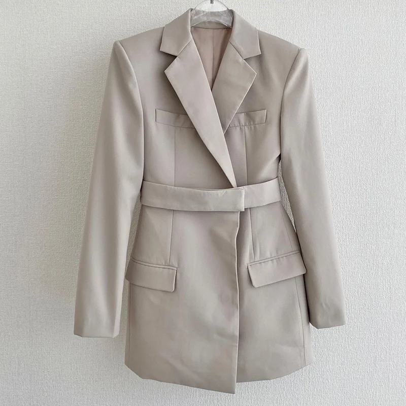 23Runway Cotton Long Blazer Women Chic Belt Collect Waist Slim-fit Full Sleeve Lapel Soild Coat Suit Office Lady High-end Jacket
23Runway Cotton Long Blazer Women Chic Belt Collect Waist Slim-fit Full Sleeve Lapel Soild Coat Suit Office Lady High-end Jacket