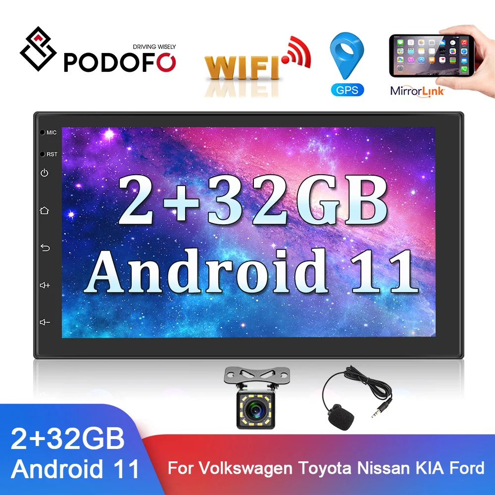 Podofo 2 Din Car Radio Android 11 Multimedia Video Player 7" GPS Car Stereo Receiver For VW Nissan Hyundai Kia Toyota Lada Ford
Podofo 2 Din Car Radio Android 11 Multimedia Video Player 7" GPS Car Stereo Receiver For VW Nissan Hyundai Kia Toyota Lada Ford