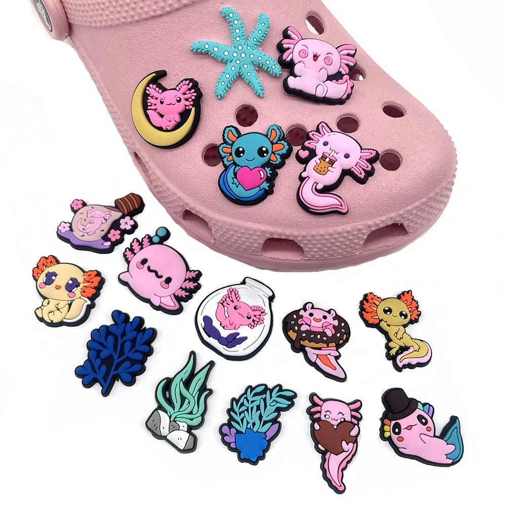 Single Sale PVC Cute Animal Axolotl Shoe Charms Shoe Accessories Decoration DIY Wristbands Garden Shoes Kids X-MAS Party Gift
Single Sale PVC Cute Animal Axolotl Shoe Charms Shoe Accessories Decoration DIY Wristbands Garden Shoes Kids X-MAS Party Gift