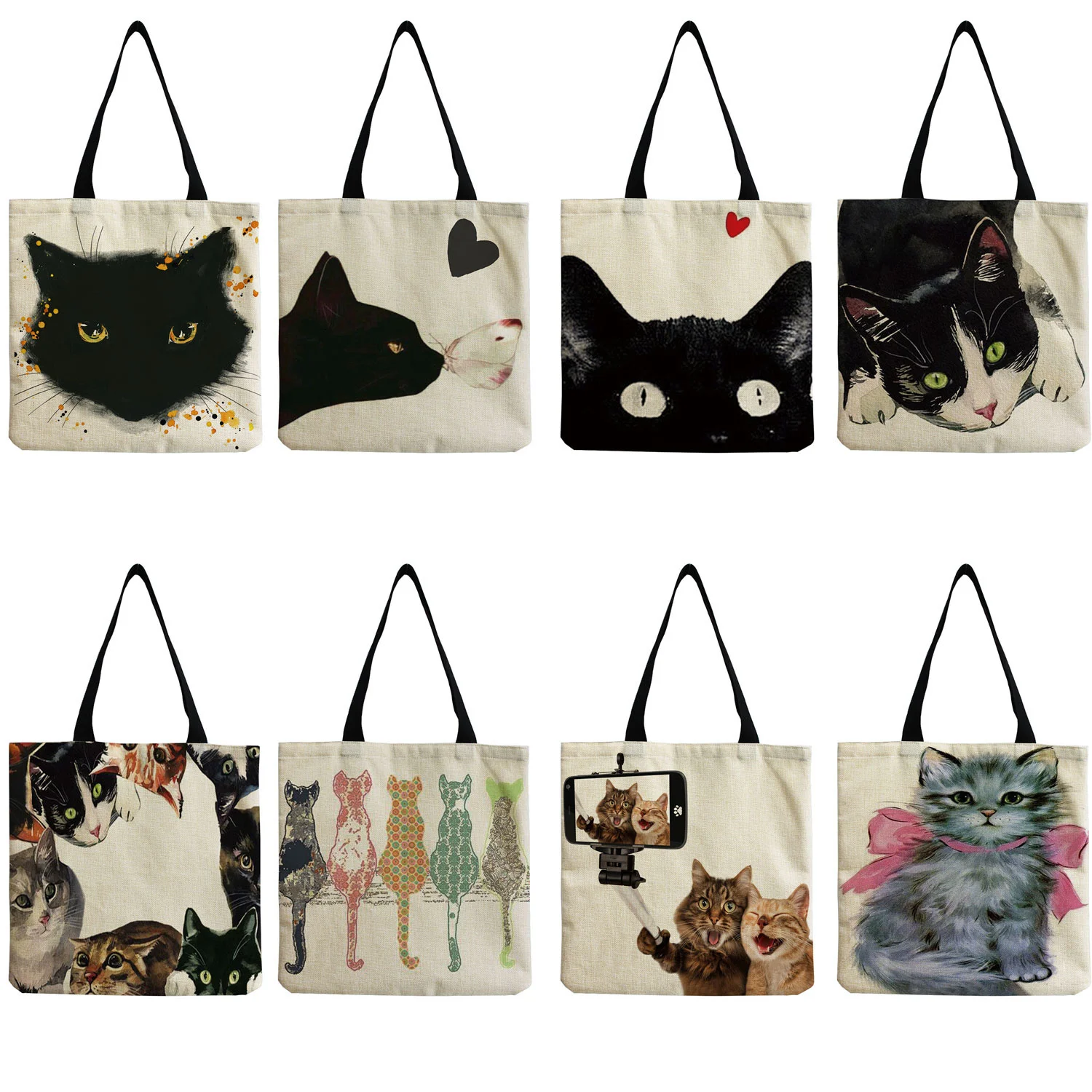 Cute Cartoon New Cat Shoulder Foldable Shopping Bag Japanese Style Animal Printed Bag Storage Tote Bag Large Capacity Travel Bag
Cute Cartoon New Cat Shoulder Foldable Shopping Bag Japanese Style Animal Printed Bag Storage Tote Bag Large Capacity Travel Bag
