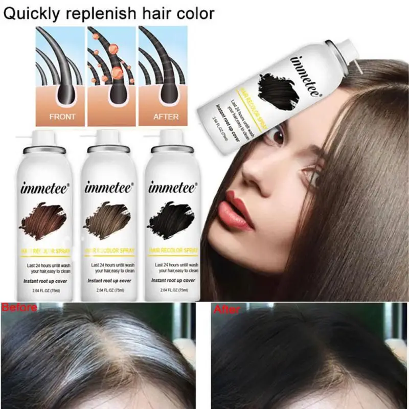 Disposable Hair Dye Color Spray Complementary Color Lasting And Harmless Hair Spray 75ml Hairdressing Tool Hair Coloring Product 
Disposable Hair Dye Color Spray Complementary Color Lasting And Harmless Hair Spray 75ml Hairdressing Tool Hair Coloring Product