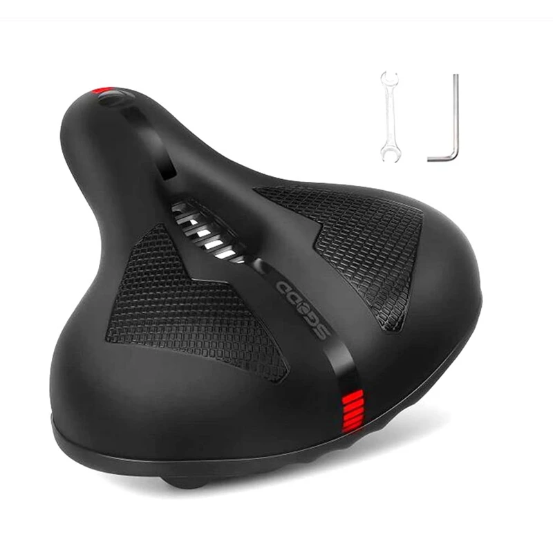 Comfortable Bike Seat, Wide Bicycle Saddle Replacement Memory Foam Padded Bike Cushion with Mounting Wrench
Comfortable Bike Seat, Wide Bicycle Saddle Replacement Memory Foam Padded Bike Cushion with Mounting Wrench