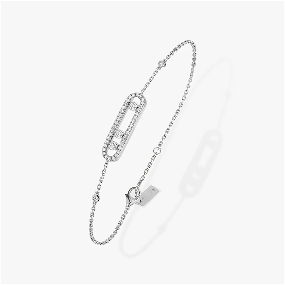Classic Couples 3 Diamond Bracelet in Sterling Silver. Moving diamonds. Luxury French Jewelry Holiday Gifts
Classic Couples 3 Diamond Bracelet in Sterling Silver. Moving diamonds. Luxury French Jewelry Holiday Gifts