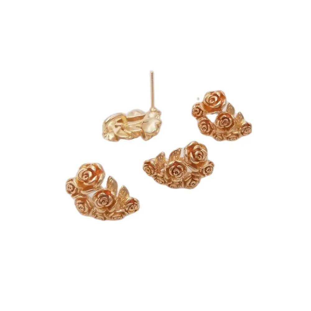 14K Gold Filled Plated Rose retro wind Earrings 925 silver ear needles with hanging rings hand DIY earrings
14K Gold Filled Plated Rose retro wind Earrings 925 silver ear needles with hanging rings hand DIY earrings