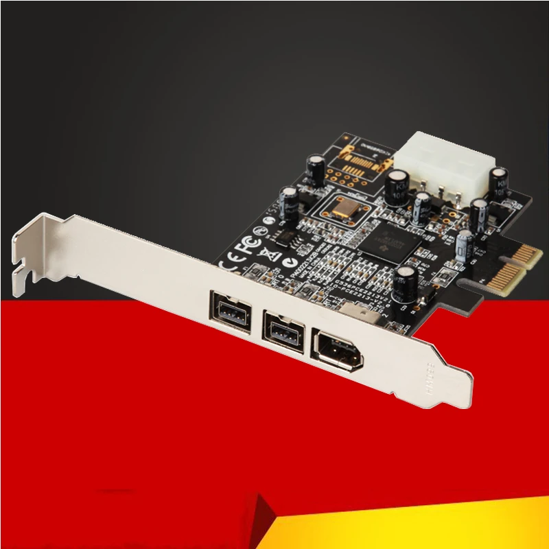 

1394 Expansion Card PCI-E 1X to IEEE 1394 DV Video Adapter 1x 1394A 6Pin + 2x 1394B 9Pin Controller Firewire Card for Desktop PC