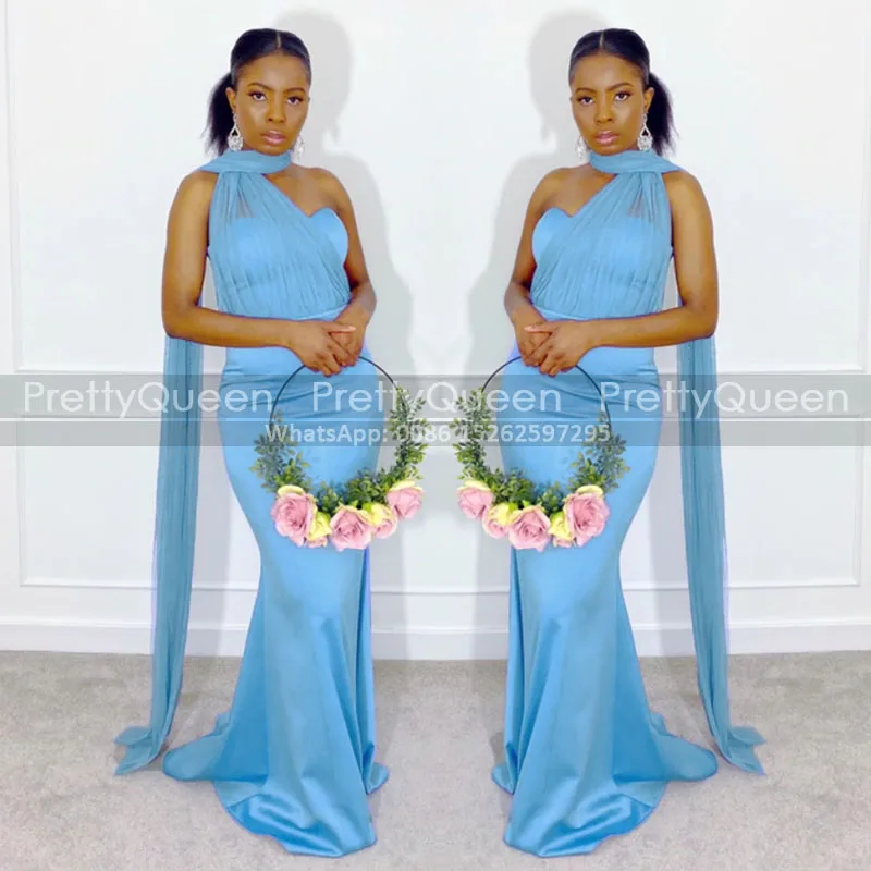 Convertible Trumpet Prom Dresses Long Sky Blue Tulle One Shoulder Streamer Sleeveless Graduation Dress Party Gown
Convertible Trumpet Prom Dresses Long Sky Blue Tulle One Shoulder Streamer Sleeveless Graduation Dress Party Gown