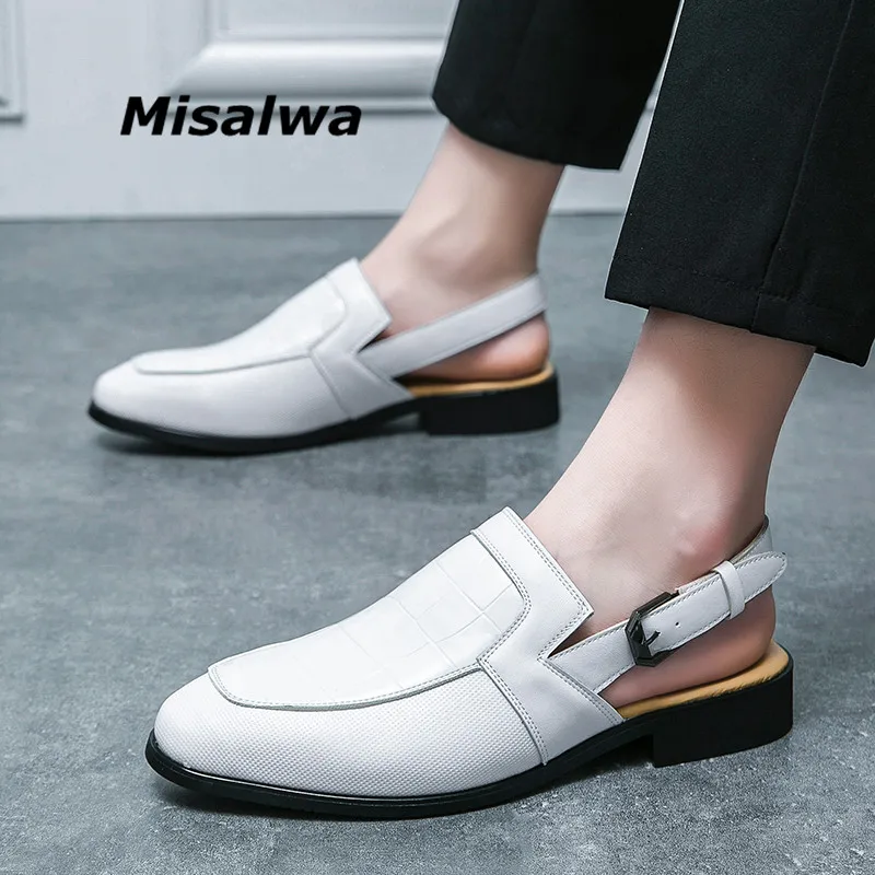Misalwa Summer Men Office Loafers White Large Size Sandals Men European Patent Leather Personalized Buckle Dress Shoes for Men
Misalwa Summer Men Office Loafers White Large Size Sandals Men European Patent Leather Personalized Buckle Dress Shoes for Men